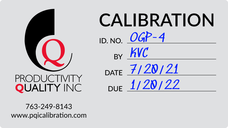 Calibration Sticker